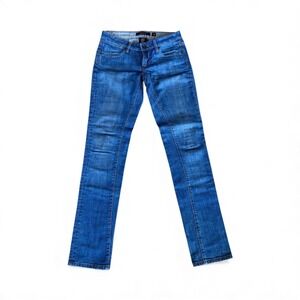 Ed Hardy Womens Jeans Skull Rose Embroidered Blue Denim Size 28